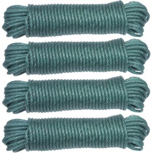 AMIG paracord touw - 4x - 20 meter - D5mm - 110kg - PE/PVC - groen