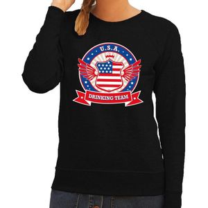 Zwart USA drinking team sweater zwart dames -  USA kleding