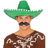 4x stuks groene sombrero/Mexicaanse hoed 50 cm - Mexico thema verkleedkleding voor volwassenen