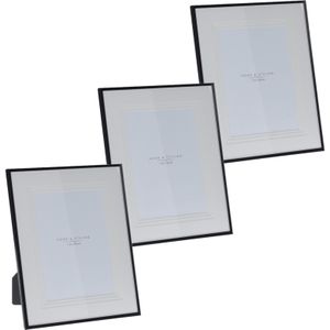 3x stuks aluminium fotolijst zwart geschikt voor een foto van 20 x 25 cm