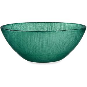 Vivalto Kommetjes/serveer schaaltjes/soepkommen - Murano - glas - D15 x H6 cm - groen - Stapelbaar