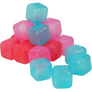 36x Plastic herbruikbare ijsklontjes/ijsblokjes gekleurd