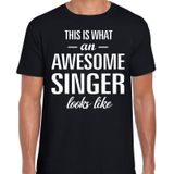 Awesome Singer - geweldige zanger cadeau t-shirt zwart heren - beroepen shirts / verjaardag cadeau