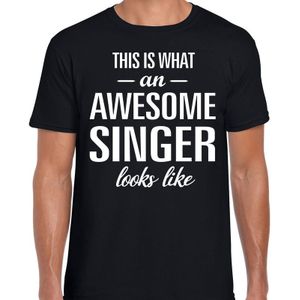 Awesome Singer - geweldige zanger cadeau t-shirt zwart heren - beroepen shirts / verjaardag cadeau