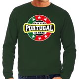 Have fear Portugal is here sweater met sterren embleem in de kleuren van de Portugese vlag - groen - heren - Portugal supporter / Portugees elftal fan trui / EK / WK / kleding