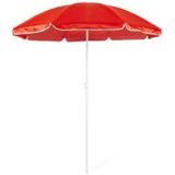 2x Verstelbare strand/tuin parasols rood 150 cm - Zonbescherming - Voordelige parasols