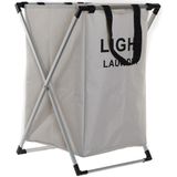 Wasmanden set - Light/Dark - 2x 60L compartiment - Aluminium frame - 39 x 38 x 60 cm