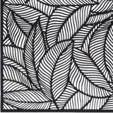 Set van 8x stuks placemats Jungle zwart - PVC - 45 x 30 cm - Opengewerkt bladeren motief