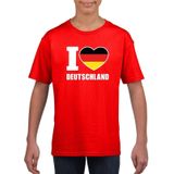 Rood I love Deutschland supporter shirt kinderen - Duitsland shirt jongens en meisjes