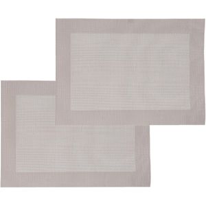 Set van 6x stuks placemats beige - texaline - 50 x 35 cm - Onderleggers