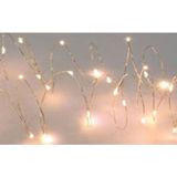 3x Draadverlichting zilver met warm witte LED lampjes 8 meter op batterijen met timer - Kerstverlichting lichtsnoeren