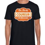 Cadeau t-shirt voor de beste coureur voor heren - zwart met oranje - coureurs - kado race shirt / kleding - vaderdag