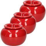 3x stuks terras asbak/stormasbak rond keramiek 16 x 11 cm roodï¿½- Buiten asbakken