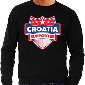 Croatia supporter schild sweater zwart voor heren - croatia landen sweater / kleding - EK / WK / Olympische spelen outfit