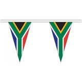 2x Zuid Afrika landen punt vlaggetjes 5 meter - Zuid-Afrikaanse vlag slinger / vlaggenlijn