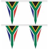 2x Zuid Afrika landen punt vlaggetjes 5 meter - Zuid-Afrikaanse vlag slinger / vlaggenlijn