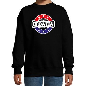 Have fear Croatia is here sweater met sterren embleem in de kleuren van de Kroatische vlag - zwart - kids - Kroatie supporter / Kroatisch elftal fan trui / EK / WK / kleding