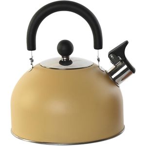 Items Kitchen Theepot Matcha - oker geel - inox - 2500 ml - fluitketel voor het fornuis