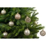 Bellatio decorations kerstballen - 37 st - licht beige- kunststof 6 cm