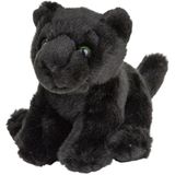 Pluche kleine zwarte panter knuffel van 15 cm - Dieren speelgoed knuffels cadeau - Panters Knuffeldieren