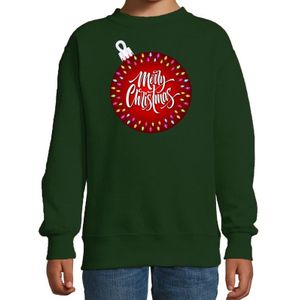 Foute kersttrui / sweater kerstbal Merry christmas groen voor kinderen - kerstkleding / christmas outfit