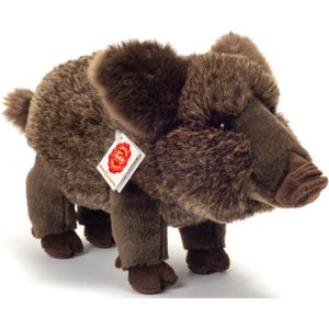 Hermann Teddy Knuffeldier Wild Zwijn - zachte pluche stof - premium knuffels - grijs - 30 cm