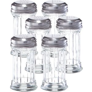 5x Peper en zout stel/set vaatjes/strooiers 9,5 cm - Zeller - Keukenaccessoires - Peper en zout vaatjes/strooiers/shakers - Pepervaatjes - Zoutvaatjes