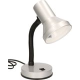 Gerim Bureaulamp - zilverkleurig - 13 x 10 x 30 cm - Buigbare leeslampen/ tafellampen
