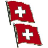 4x stuks pin speldje-broche Vlag Zwitserland 20 mm / Feestartikelen voor supporters