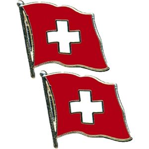 4x stuks pin speldje-broche Vlag Zwitserland 20 mm / Feestartikelen voor supporters