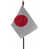 Japan tafelvlaggetje 10 x 15 cm met standaard