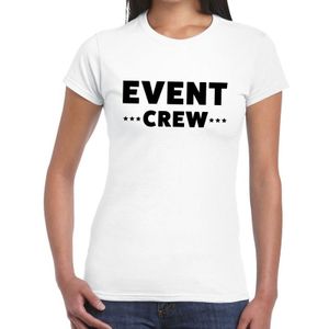 Event crew tekst t-shirt wit dames - evenementen crew / personeel shirt