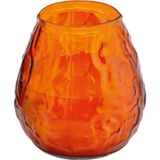 8x Oranje windlichten kaarsen 48 branduren - Glazen lantaarn kaars - Terraskaarsen/tuinkaarsen