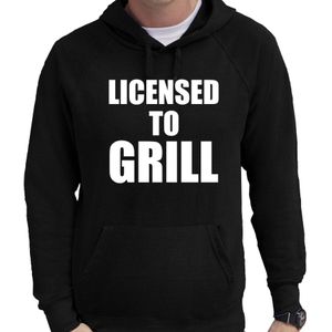 Licensed to grill bbq / barbecue hoodie zwart - cadeau sweater met capuchon voor heren - verjaardag / vaderdag kado