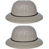 6x stuks plastic safari thema verkleed helm voor volwassenen - Carnaval helmen