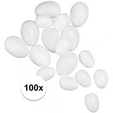 100x Plastic eieren wit 4,5 cm