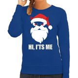 Devil Santa Kerstsweater / kersttrui hi its me blauw voor dames - Kerstkleding / Christmas outfit