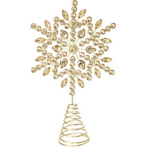 Christmas Decoration piek - ster vorm - goud met steentjes - 23 cm