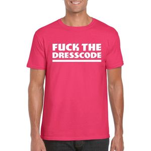 Fuck the dresscode heren shirt roze - Heren feest t-shirts