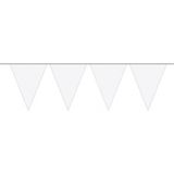 3x stuks vlaggetjes vlaggenlijnen wit - 10 meter - slingers
