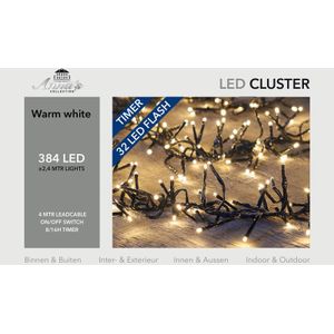 Anna's Collection Clusterverlichting - timer-knipper - 384 warm witte leds