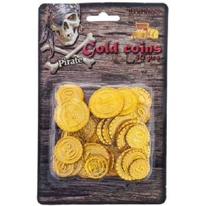 Piraten schatkist speelgoed munten - goud - 50x stuks - kunststof