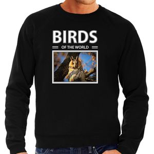 Dieren foto sweater Ransuil - zwart - heren - birds of the world - cadeau trui uilen liefhebber