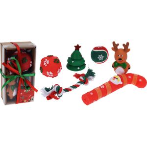 Kerstcadeau voor huisdieren giftbox met speeltjes voor honden - Hondenspeeltjes/honden speelgoed