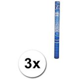 3 confetti shooters blauw 60 cm