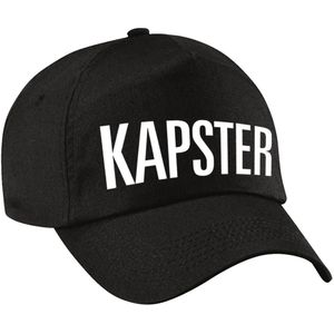 Kapster verkleed pet zwart voor dames en heren - kapster baseball cap - carnaval verkleedaccessoire / beroepen caps