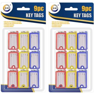 90x Gekleurde sleutellabels/sleutelhangers - Sleutelhanger met etiket/label/schrijfvakje
