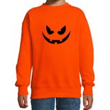Pompoen gezicht halloween verkleed sweater oranje - kinderen - horror trui / kleding / kostuum
