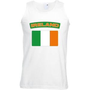 Ierland singlet shirt/ tanktop met Ierse vlag wit heren