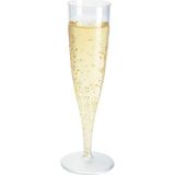 10x Champagne glazen transparant plastic 19 cm - 135 ml - herbruikbare champagneglazen